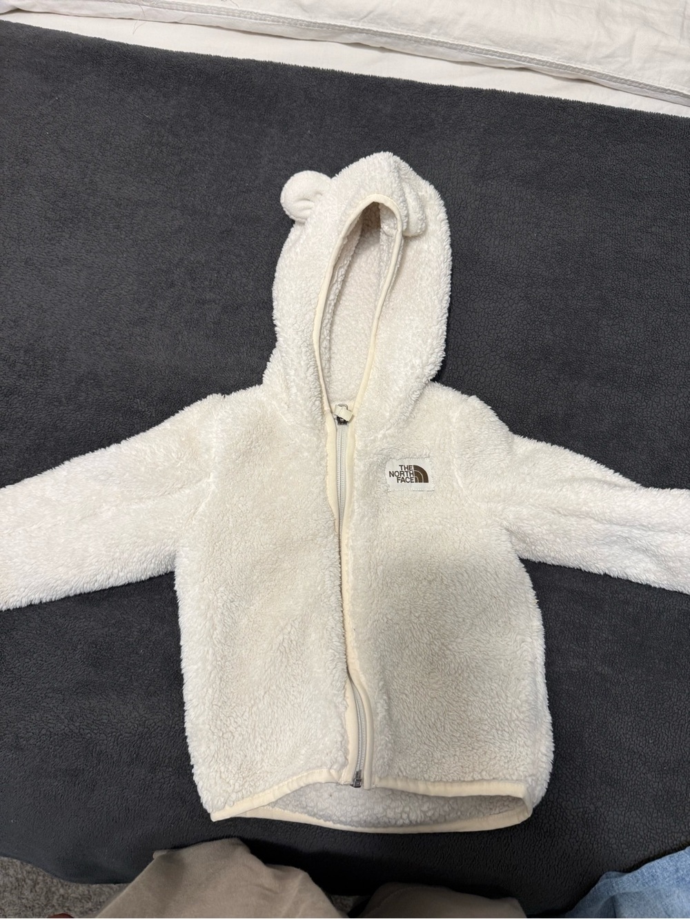 The North Face Kids Cream Sherpa Hoodie with Bear Ears